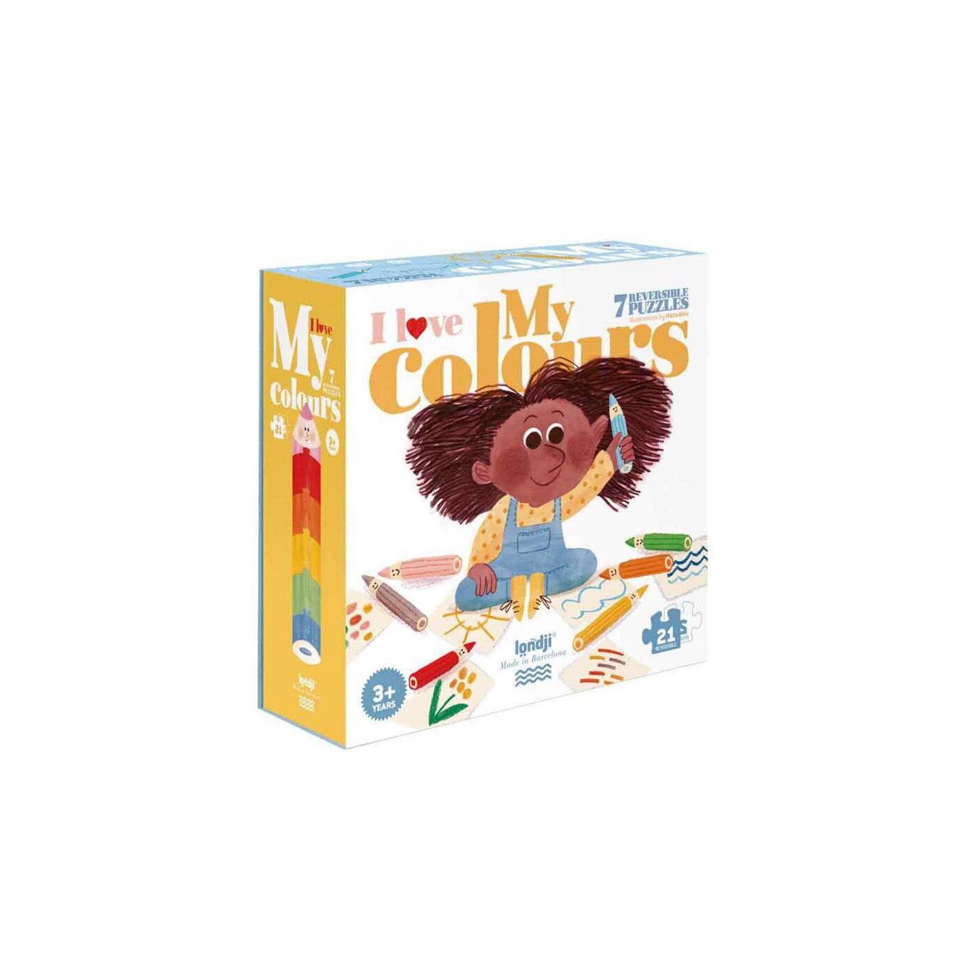 Puzzle reversibil 22 piese Iubim culorile, Londji