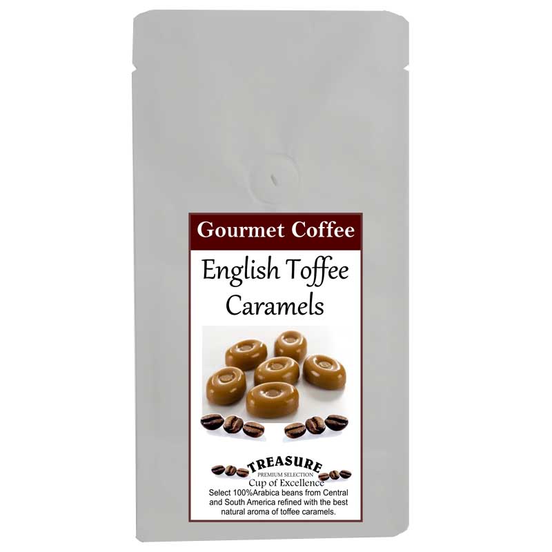 Cafea English Toffee Caramels, Macinata, 100g, Gourmet Treasure