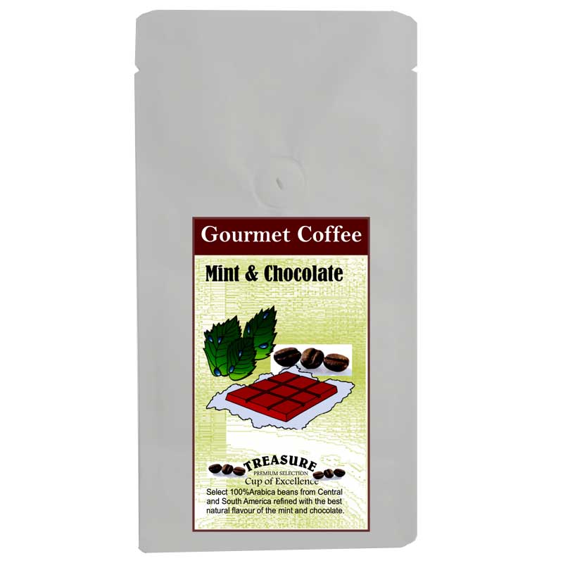 Cafea Menta si Ciocolata, Boabe, 100g, Gourmet Treasure