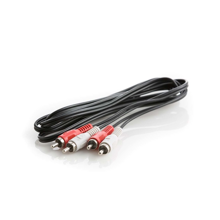 Cablu Audio 2xRCA Tata-Tata, 2.5m Lungime - Tip tata-tata pentru Sistem HIFI, Amplificatoare, Semnal Audio HD