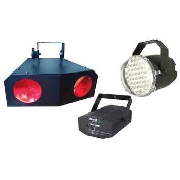 Set disco 3 piese, Moon LED RGBW + Laser Firefly + Stroboscop Set disco 3 piese, Moon LED RGBW + Laser Firefly + Stroboscop