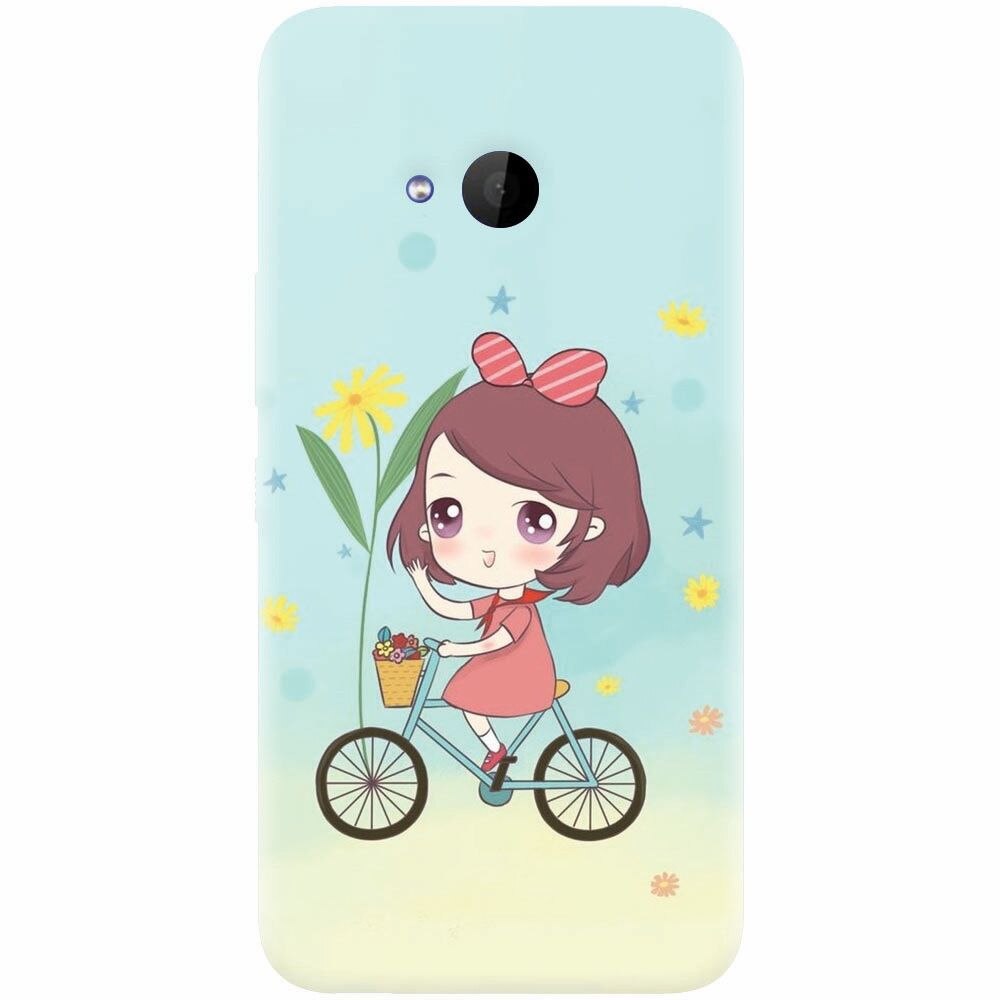 Husa silicon pentru Htc U 11 Life, Girl And Bike