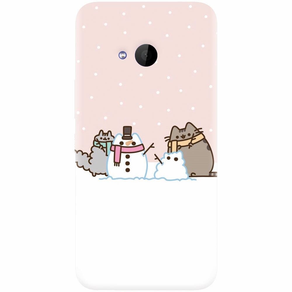 Husa silicon pentru Htc U 11 Life, Cat And Snowman