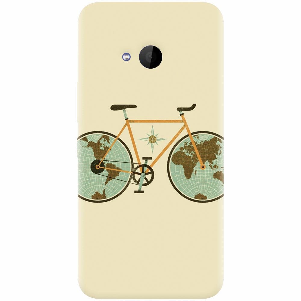 Husa silicon pentru Htc U 11 Life, Retro Bicycle Illustration