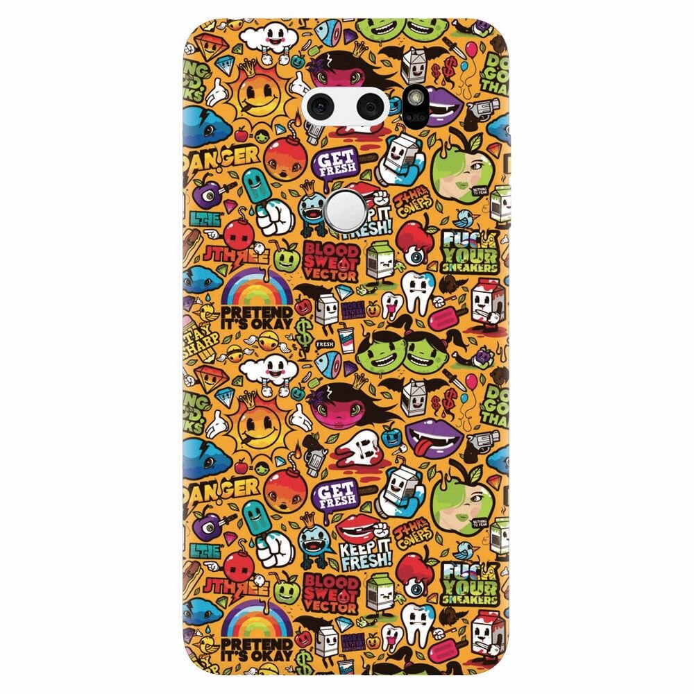 Husa silicon pentru Lg V30, Colorful Sticker Illustrations