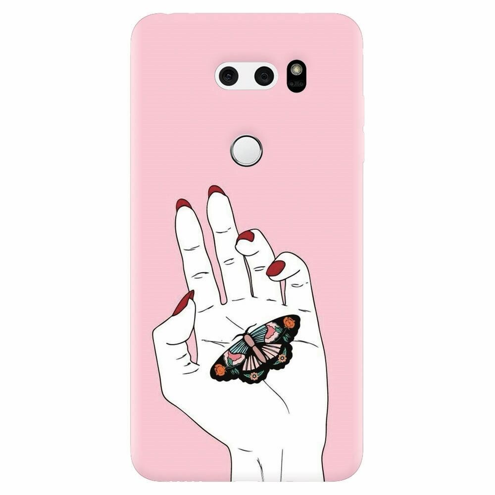 Husa silicon pentru Lg V30, Butterfly In Hand