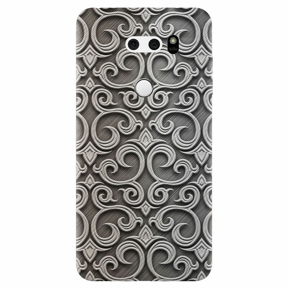Husa silicon pentru Lg V30, Baroque Silver Pattern