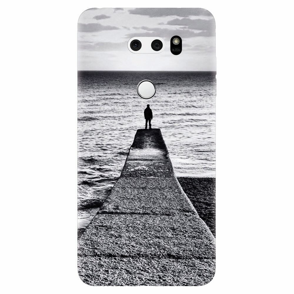 Husa silicon pentru Lg V30, Abstract Dock Man Grey