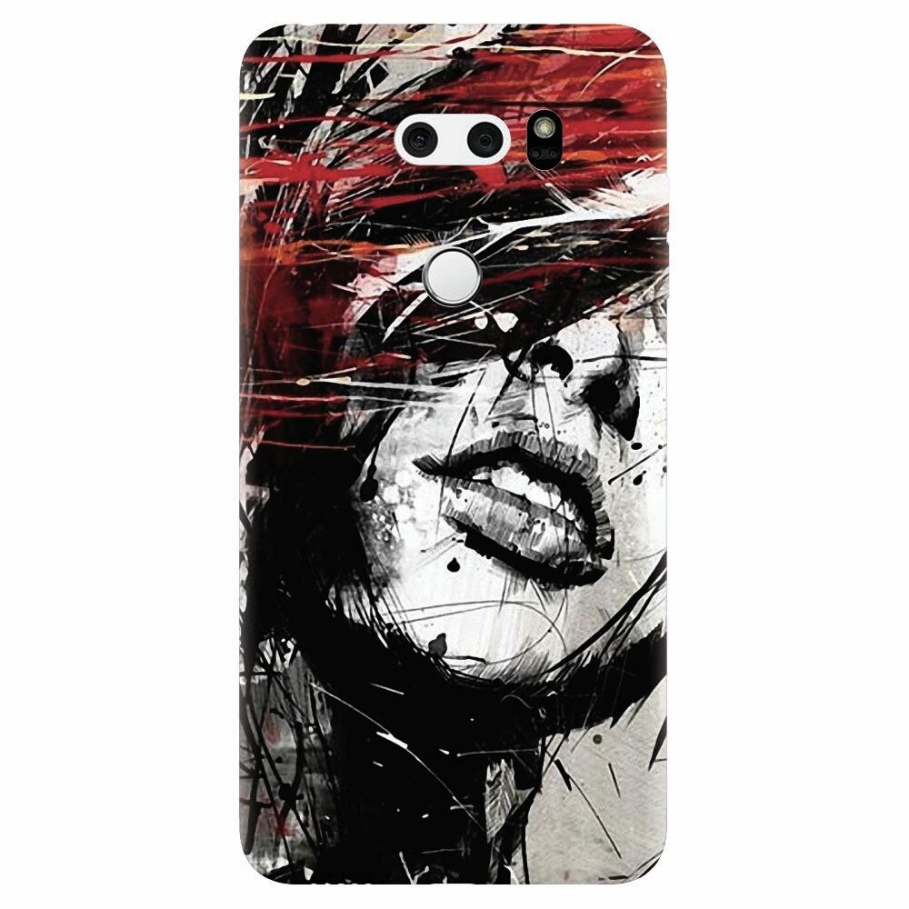 Husa silicon pentru Lg V30, Byroglyphics Woman Drawing