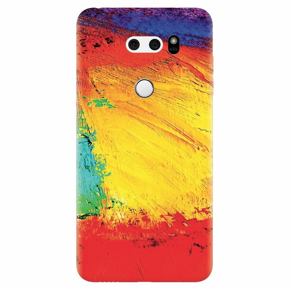 Husa silicon pentru Lg V30, Colorful Dry Paint Strokes Texture