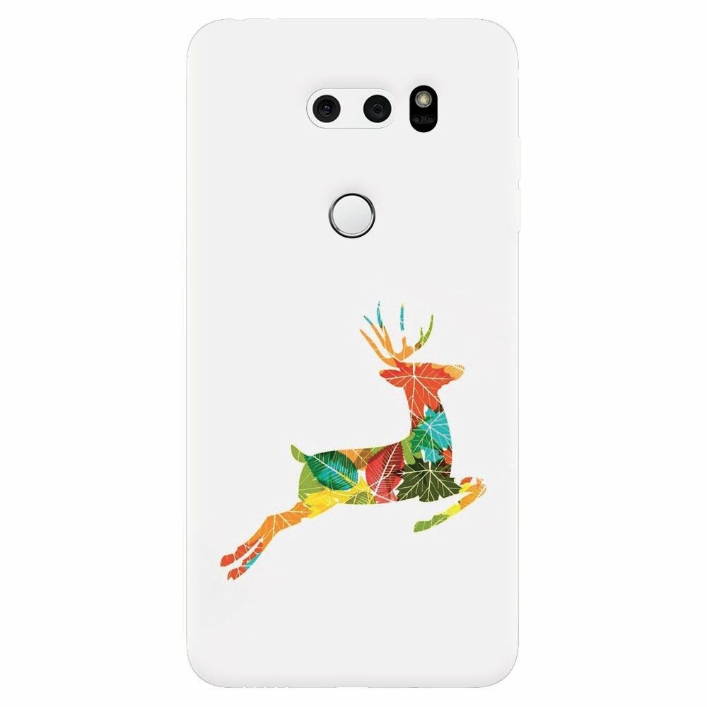 Husa silicon pentru Lg V30, Colorful Reindeer Jump Illustration