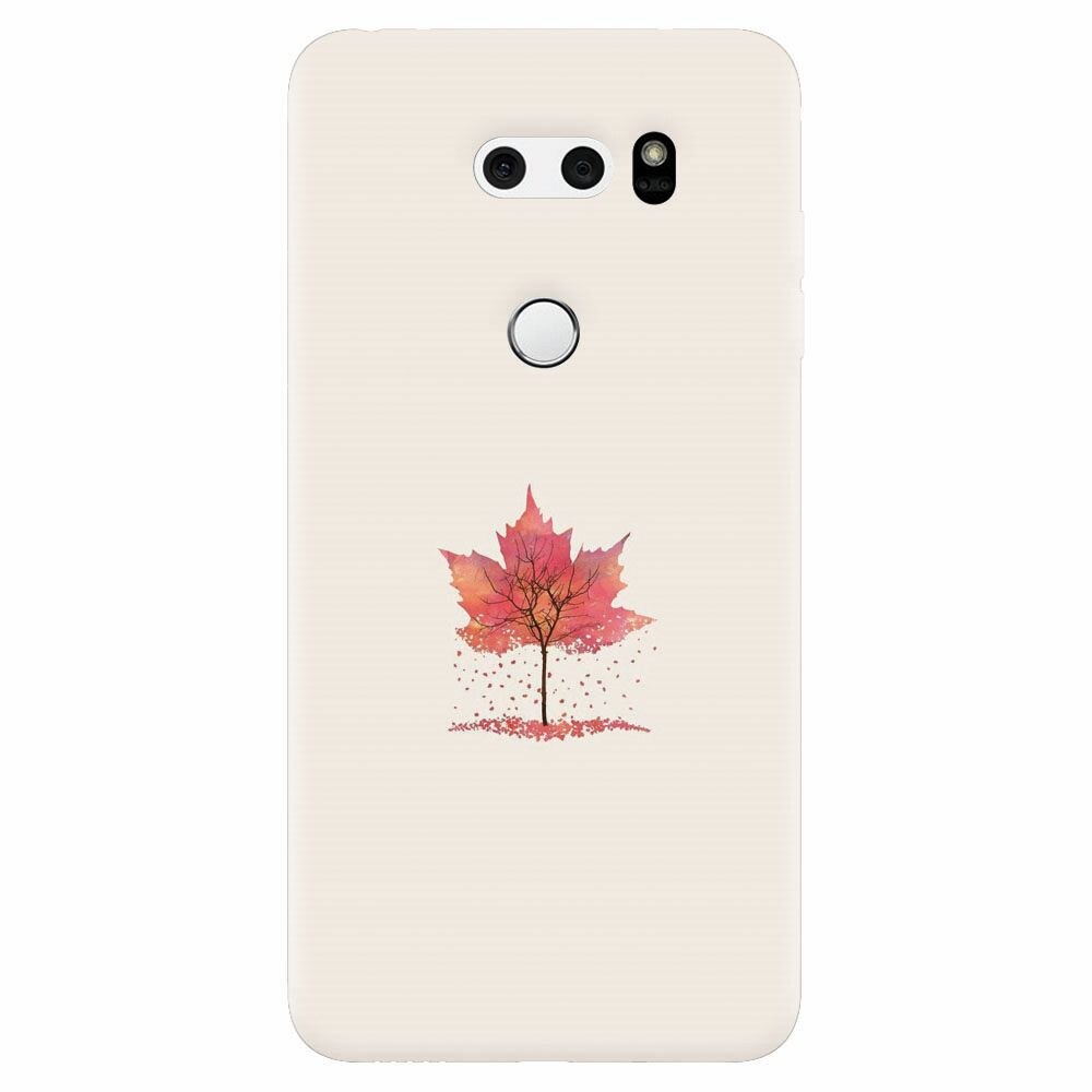 Husa silicon pentru Lg V30, Autumn Tree Leaf Shape Illustration