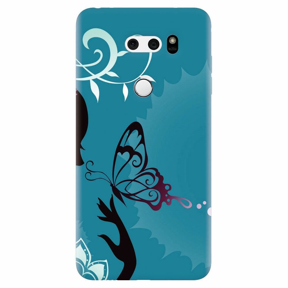 Husa silicon pentru Lg V30, Blue Butterfly