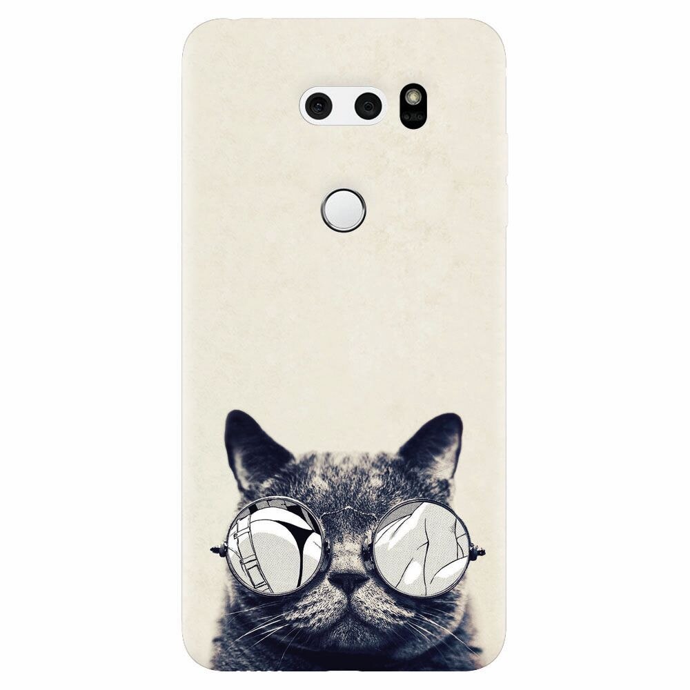Husa silicon pentru Lg V30, Cool Cat Glasses