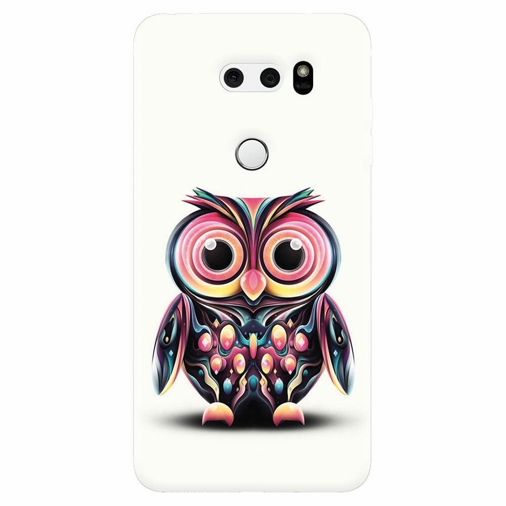 Husa silicon pentru Lg V30, Colorful Owl Illustration