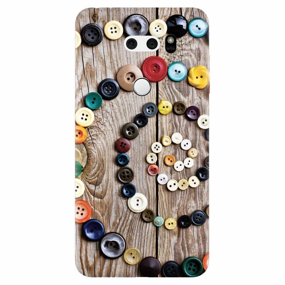 Husa silicon pentru Lg V30, Colorful Buttons Spiral Wood Deck