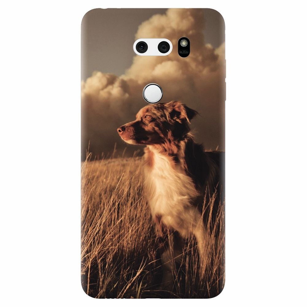 Husa silicon pentru Lg V30, Alone Dog Animal In Grass