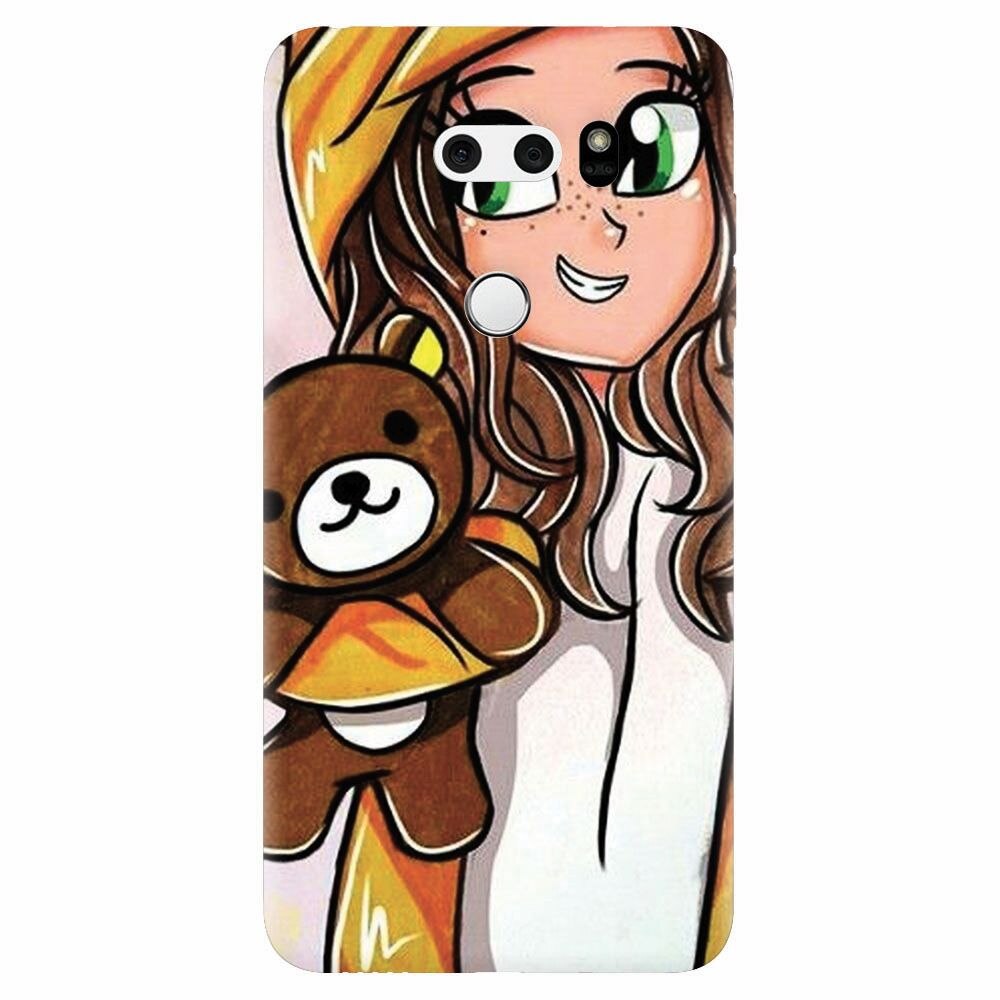 Husa silicon pentru Lg V30, Girl With Little Bear