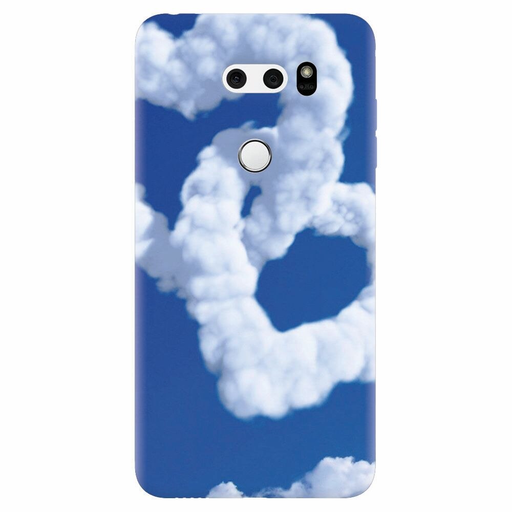 Husa silicon pentru Lg V30, Heart Shaped Clouds Blue Sky