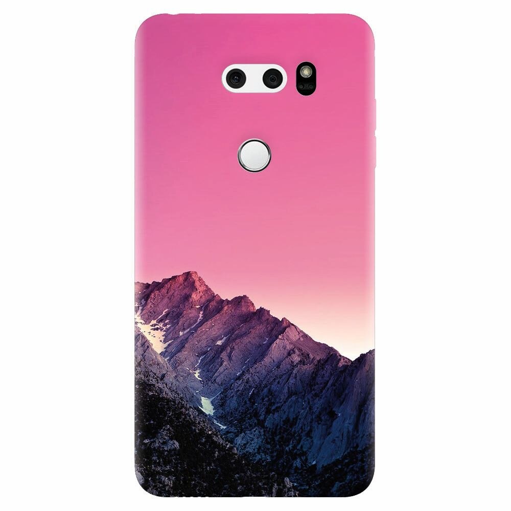 Husa silicon pentru Lg V30, Mountain Peak Pink Gradient Effect