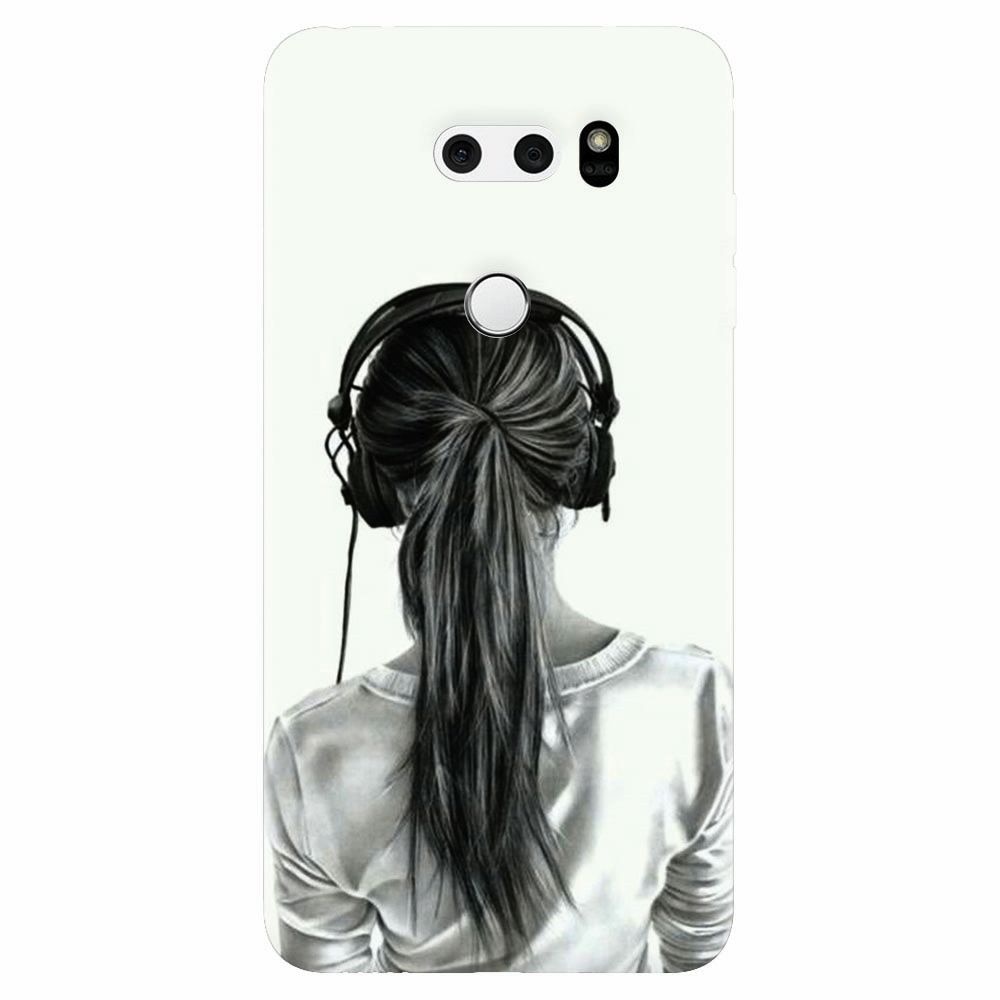 Husa silicon pentru Lg V30, Girl With Headphone