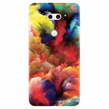 Husa silicon pentru Lg V30, Oil Painting Colorful Strokes Husa silicon pentru Lg V30, Oil Painting Colorful Strokes