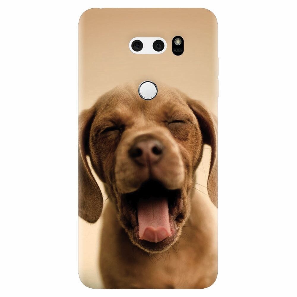 Husa silicon pentru Lg V30, Cute Yawning Puppy