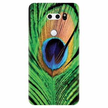 Husa silicon pentru Lg V30, Peacock Feather Green Blue Husa silicon pentru Lg V30, Peacock Feather Green Blue
