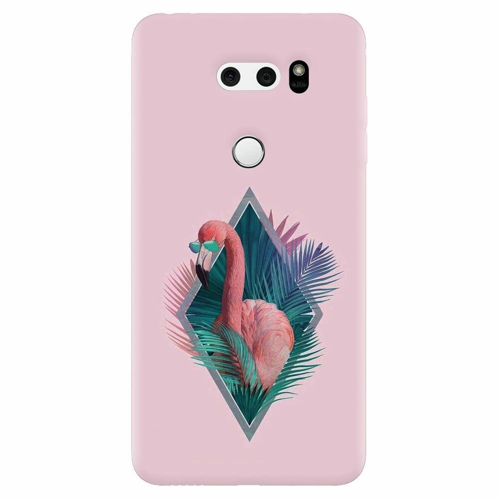 Husa silicon pentru Lg V30, Flamingo With Sunglass
