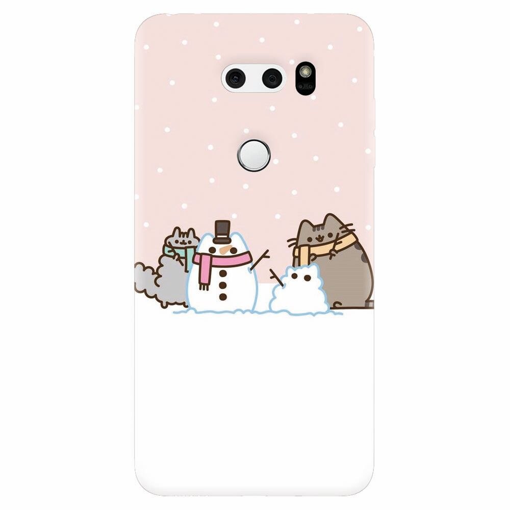 Husa silicon pentru Lg V30, Cat And Snowman