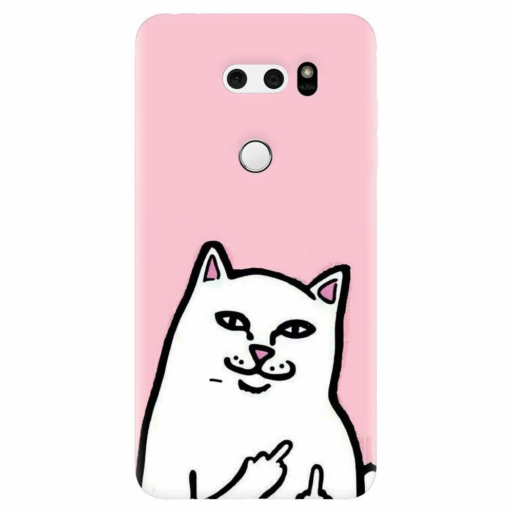 Husa silicon pentru Lg V30, White Cat