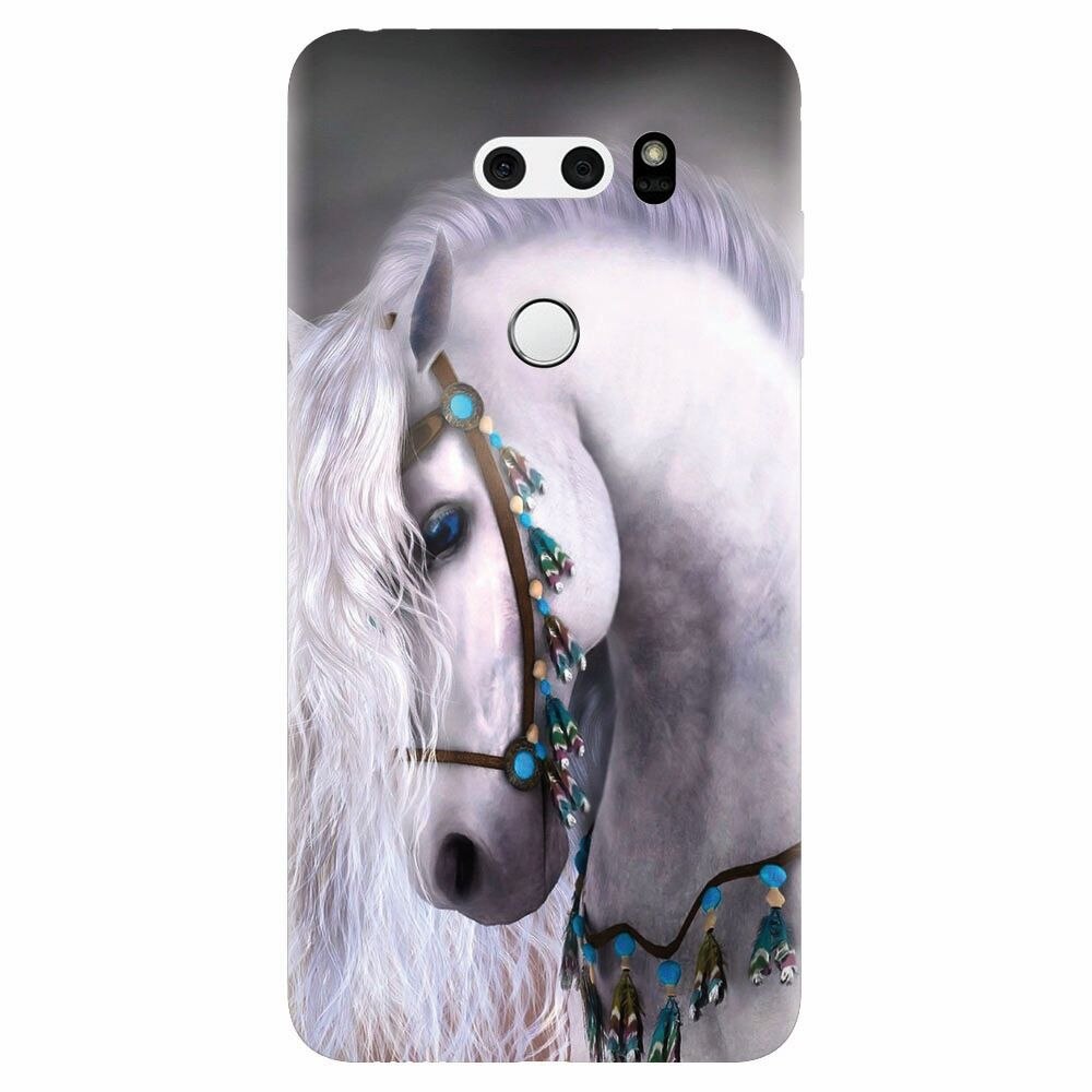 Husa silicon pentru Lg V30, White Horse