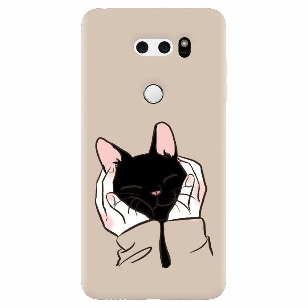 Husa silicon pentru Lg V30, Th Black Cat In Hands