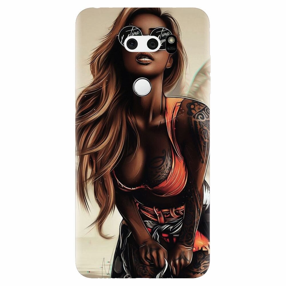 Husa silicon pentru Lg V30, Tattoed Girl