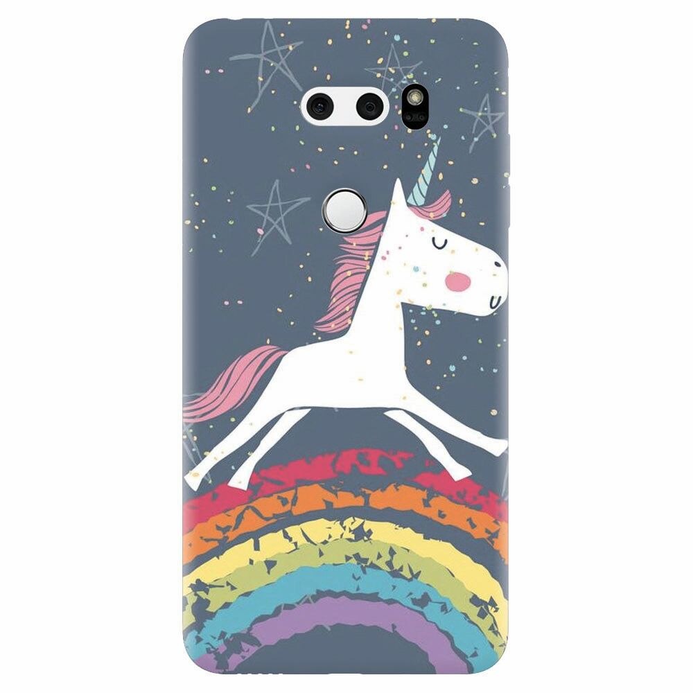Husa silicon pentru Lg V30, Unicorn Rainbow