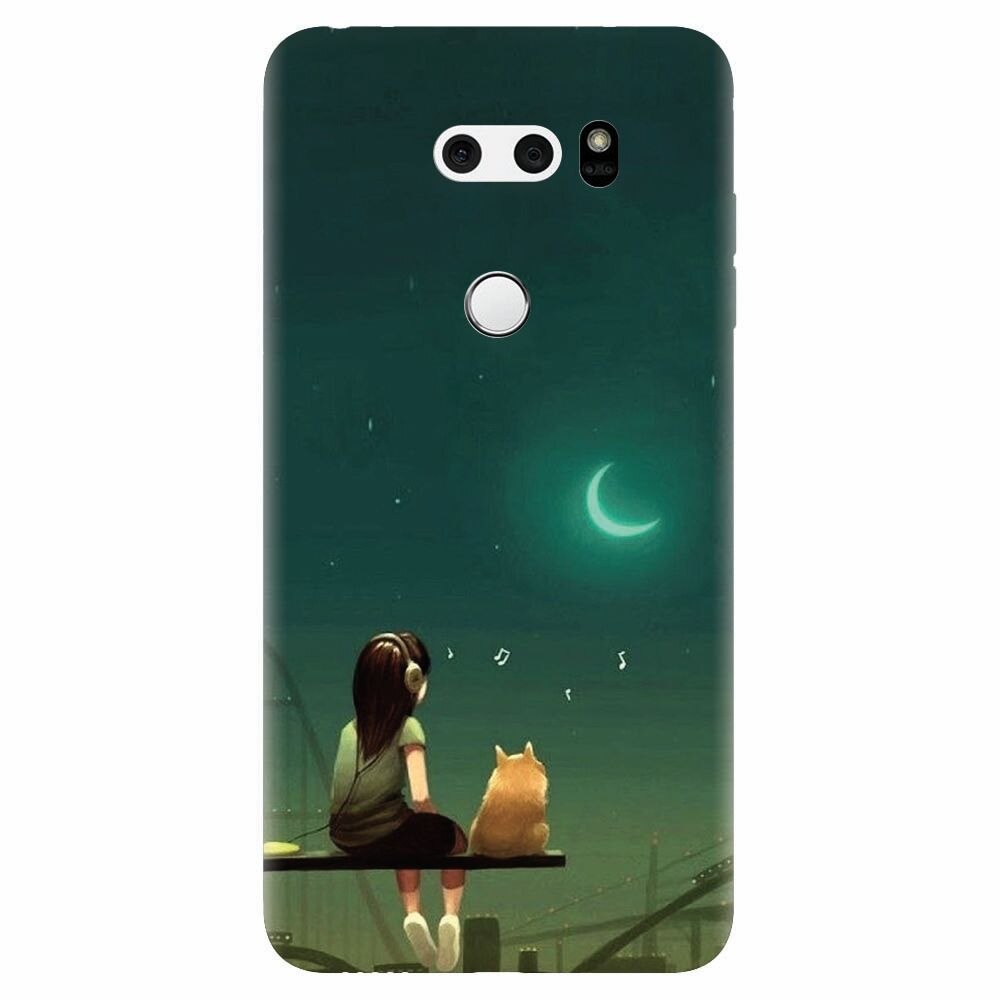 Husa silicon pentru Lg V30, Cat And Girl