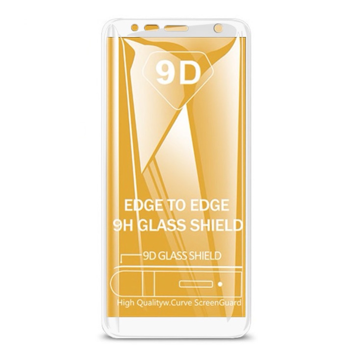 Стъклен протектор Tempered Glass 9D Apple iPhone 6 Plus, Бял