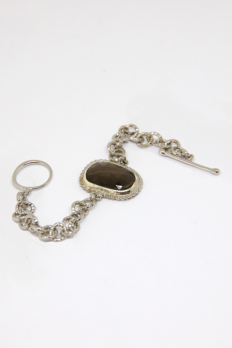 Bratara din argint 925, cu Multisafir maro , oval