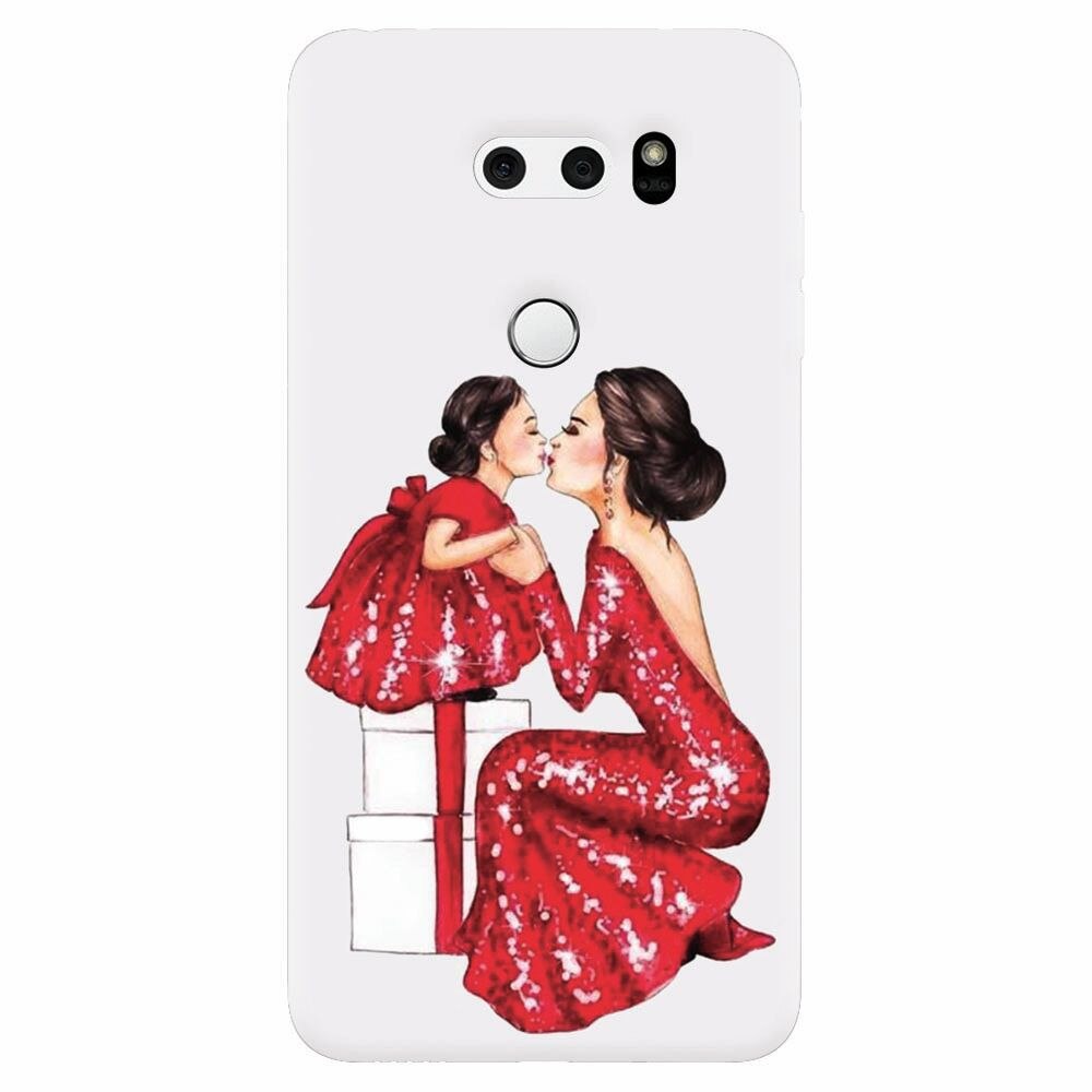 Husa silicon pentru Lg V30, Double Red Dress