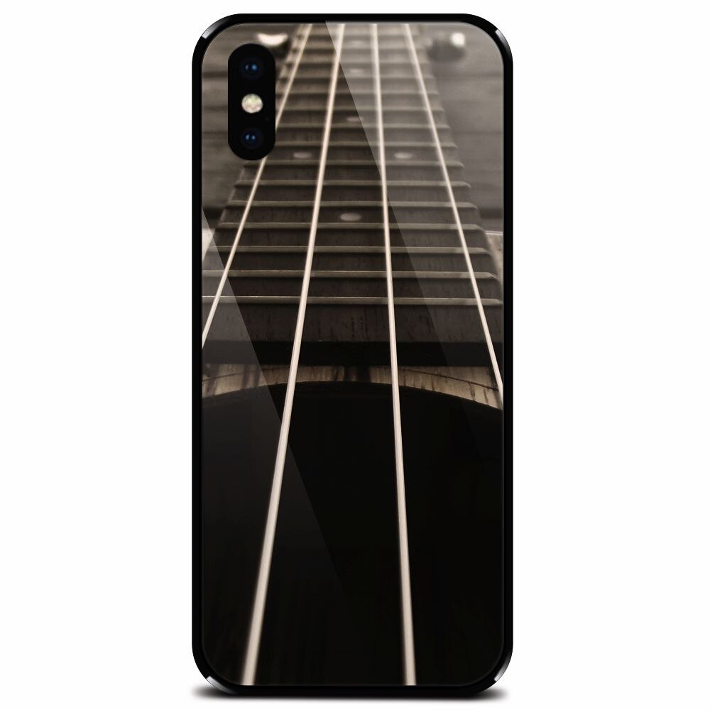 Husa din sticla securizata pentru Apple iPhone XS Max, Bass Guitar