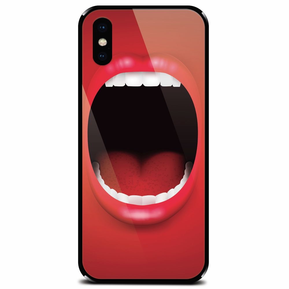 Husa din sticla securizata pentru Apple iPhone XS Max, Big Mouth