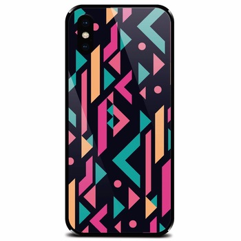 Husa din sticla securizata pentru Apple iPhone XS, Alien Geometrics Husa din sticla securizata pentru Apple iPhone XS, Alien Geometrics