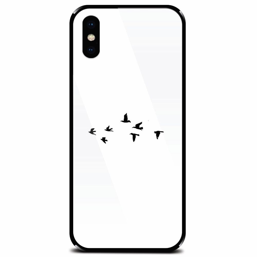 Husa din sticla securizata pentru Apple iPhone XS Max, Birds