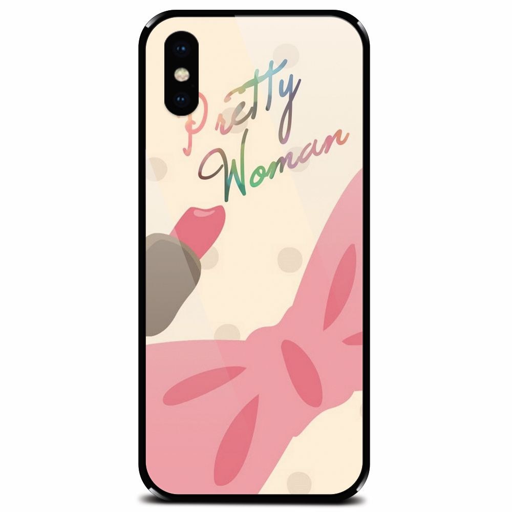 Husa din sticla securizata pentru Apple iPhone X, Cute Girly