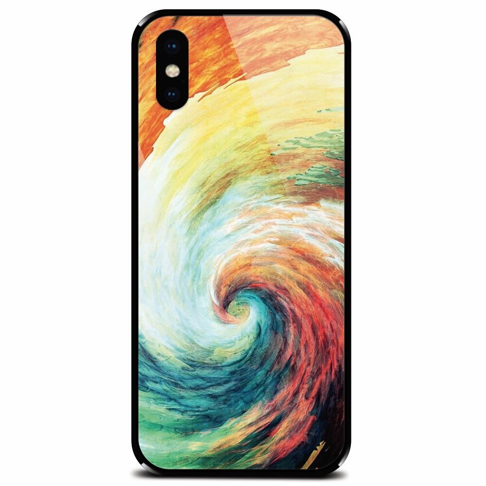 Husa din sticla securizata pentru Apple iPhone XS Max, Big Wave Painting
