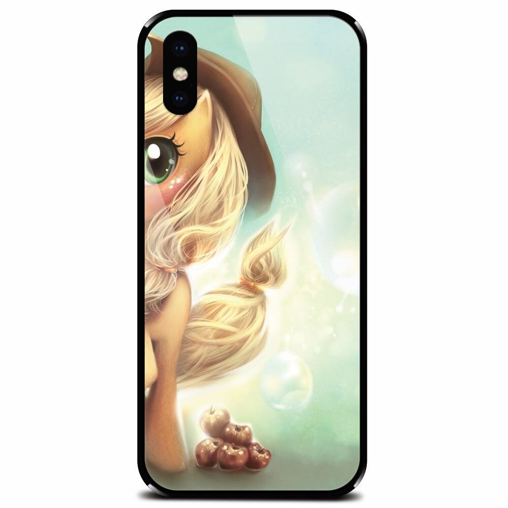 Husa din sticla securizata pentru Apple iPhone XS Max, Applejack Pony Cute K