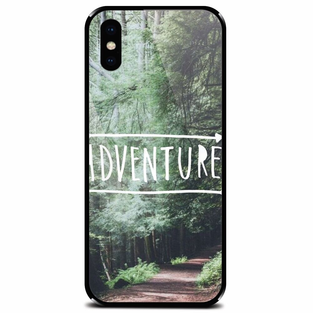 Husa din sticla securizata pentru Apple iPhone X, Adventure Forest Path