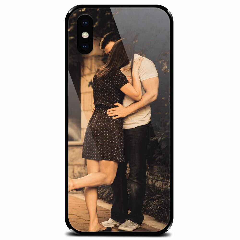 Husa din sticla securizata pentru Apple iPhone X, Couple Kiss