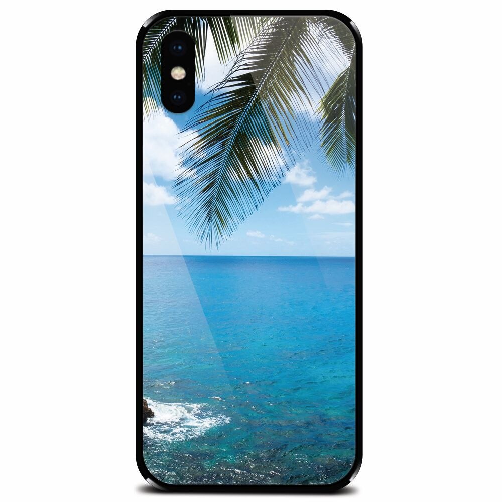 Husa din sticla securizata pentru Apple iPhone X, Coastline