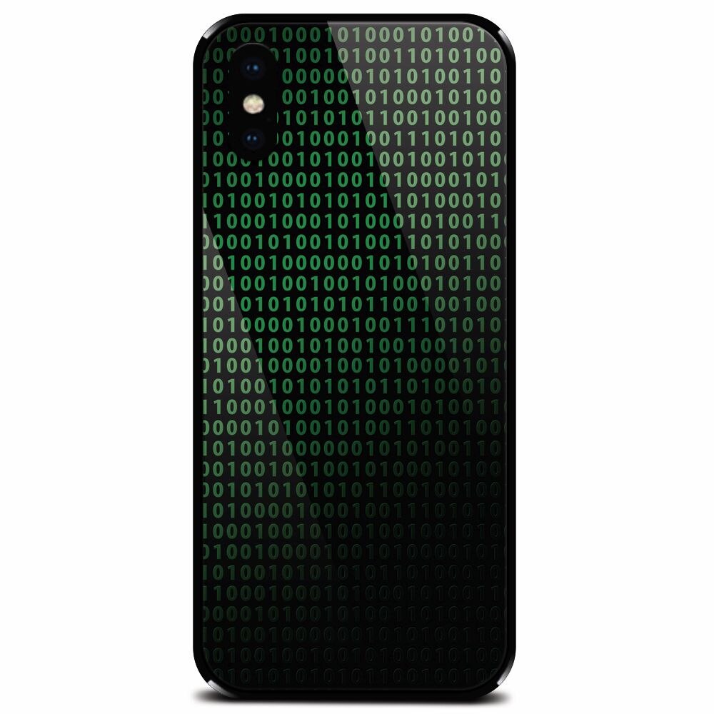Husa din sticla securizata pentru Apple iPhone X, Binary Code